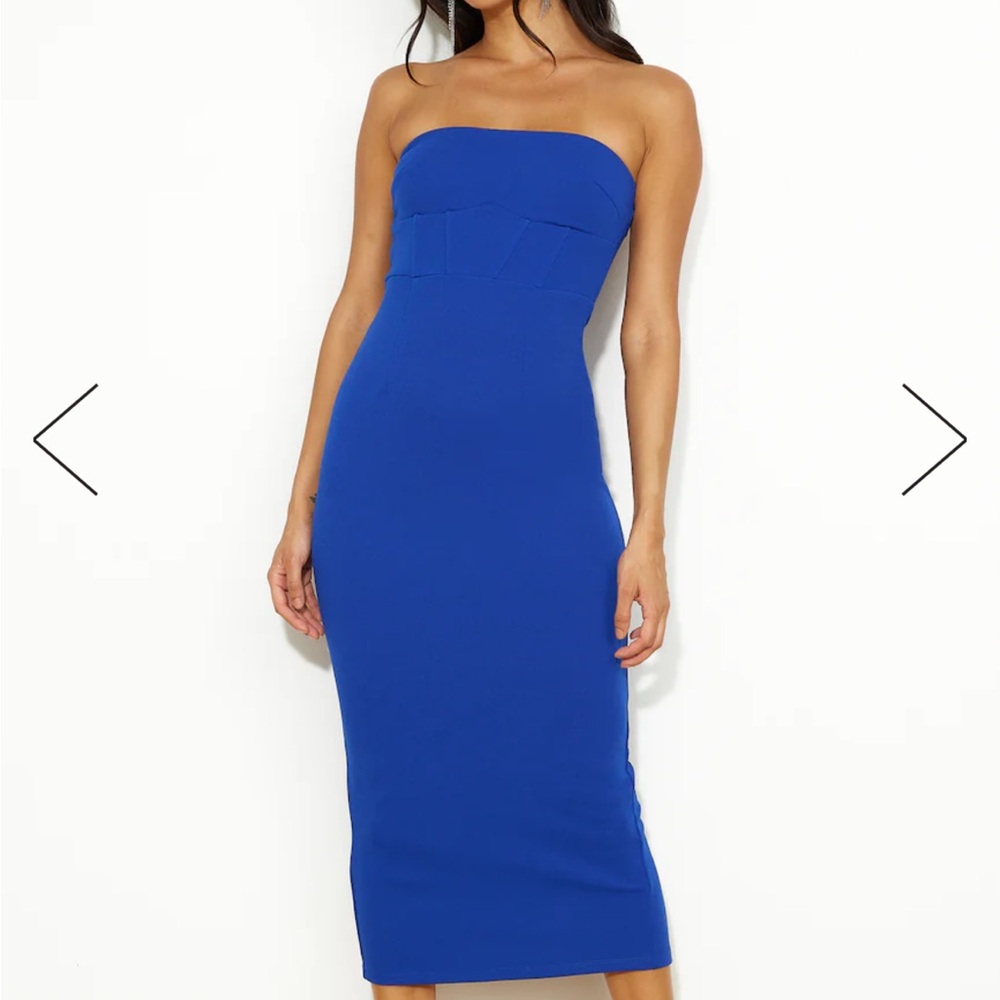 Hello Molly Party Palace Midi Dress Cobalt Blue